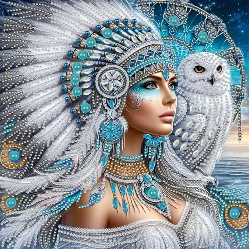 5D Tribal Beauty DIY Diamond Painting Kit – Rhinestone Sticker Decorative Art, Handmade Craft