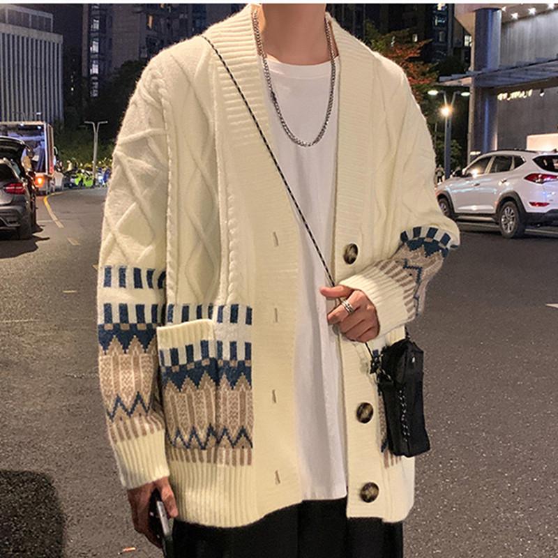 Korean-Style Thick Knitted Sweater: Casual Autumn/Winter Cardigan for Men & Couples