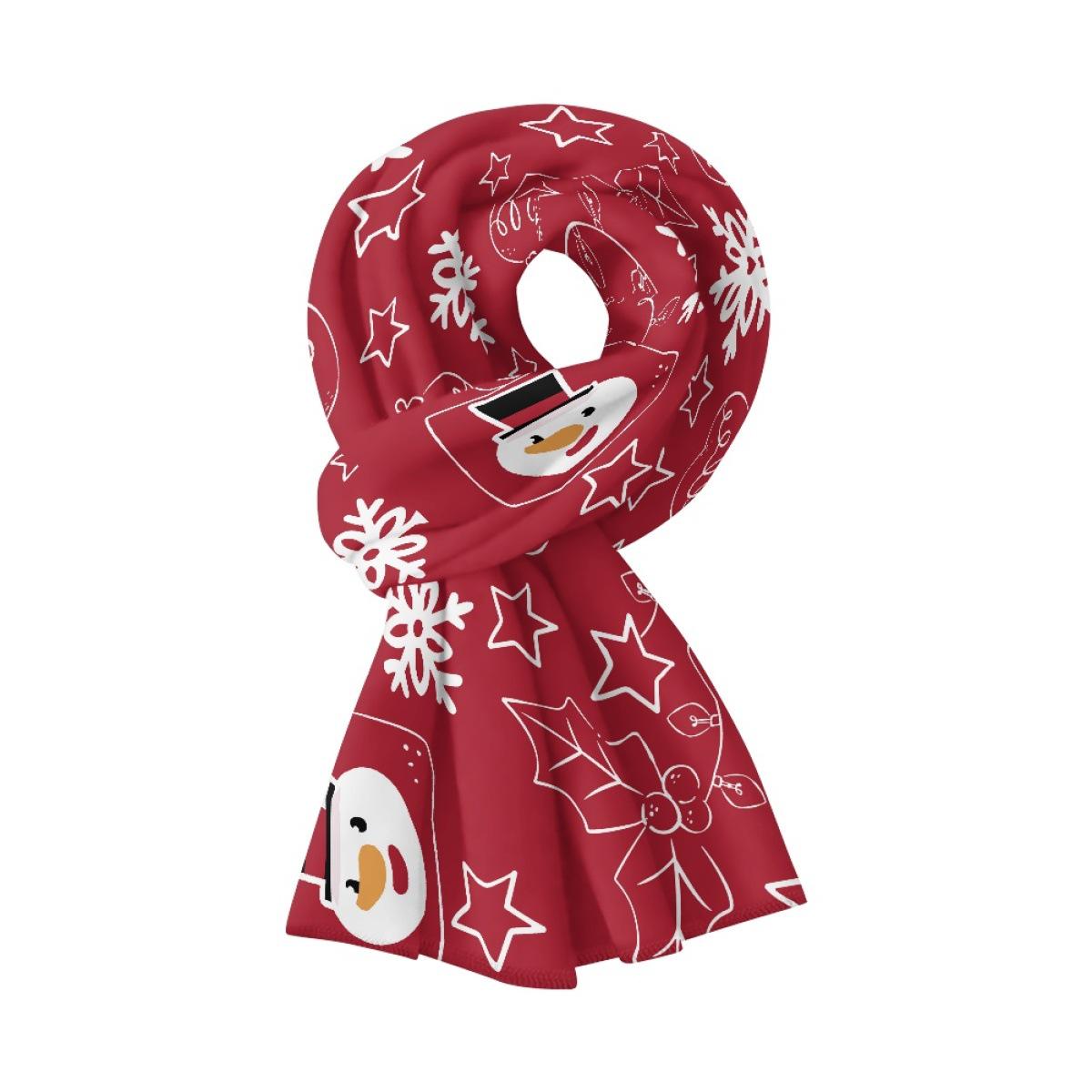 

Customizable Fleece-Lined Christmas Letter Print Warm Scarf 70cm
