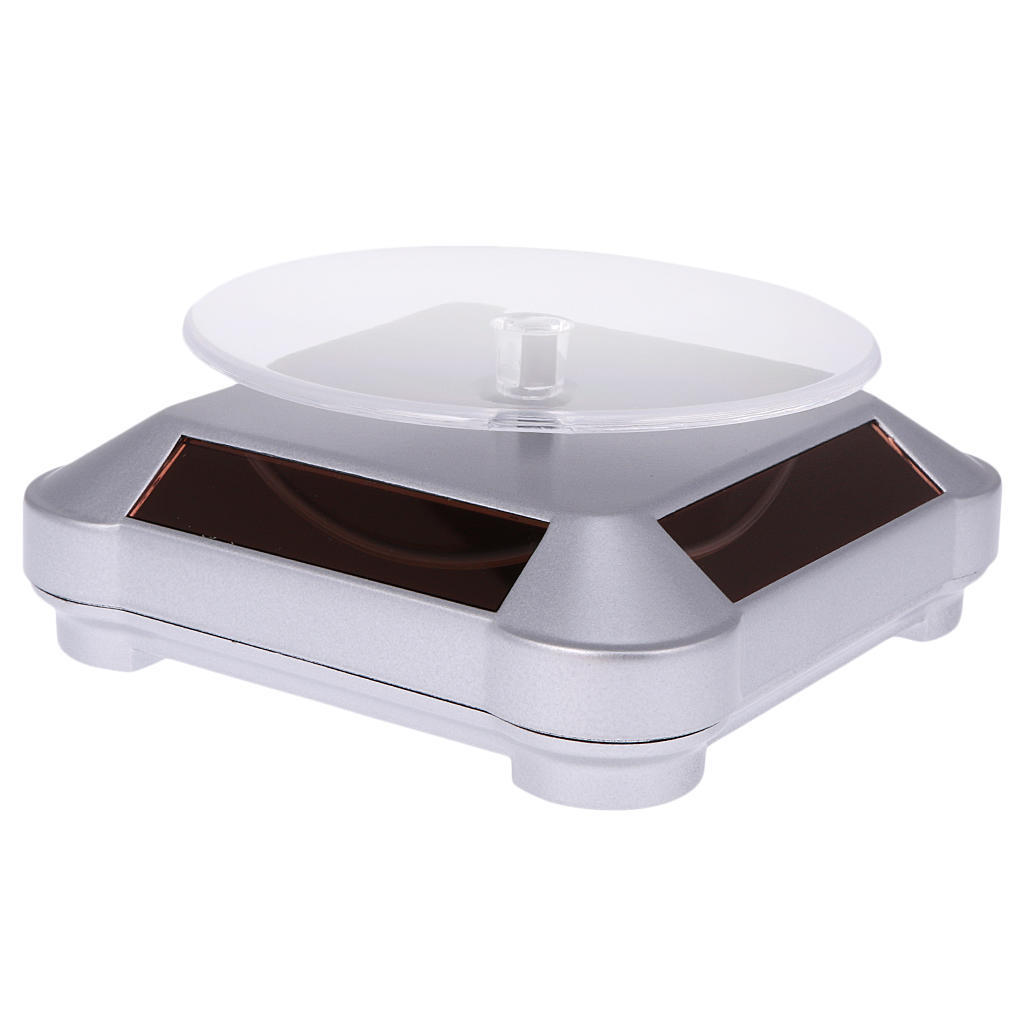 ° Solar LED Turntable Presentation Plate Jewelry Display Stand