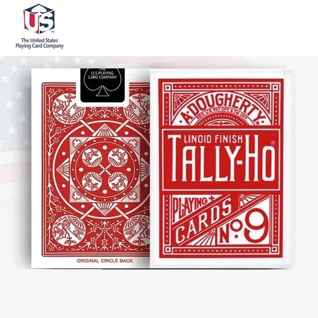 Tally-Ho No.9 Playing Cards USPCC Fan/Round Back Deck Poker Size Magic Card Games Magic Tricks Props for Magician