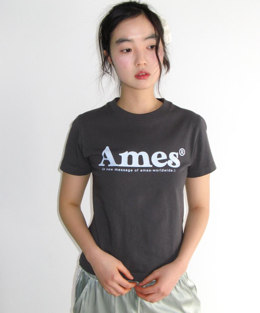 AMES-WORLDWIDE Basic Logo Tee Charcoal