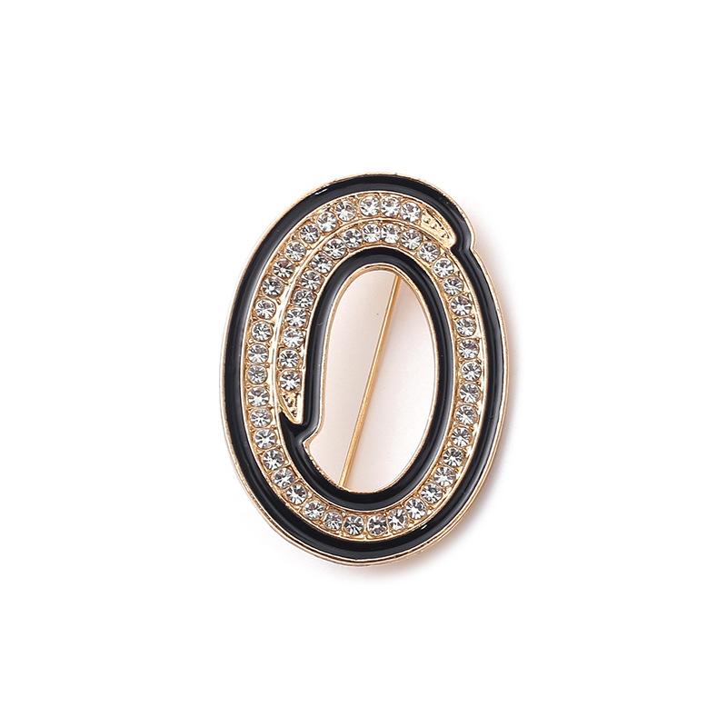 Fashion Women Rhinestone Brooch A-Z English Letter Metal Corsage Pins Crystal Alphabet Jewelry Shirt Clothes Accessories Gift