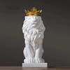 Estatuetas de animais de leão, coroa de resina, estátua de leão, arte artesanal, presente, decoração para casa, escritório, ornamento, sala de estar, mesa, decoração para casa