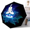 Chakra Balance Mandala Automatischer Regenschirm Kompakt 8-Rippen-Design Leicht Ganzjahres-Reise-Outdoor-Zubehör Perfektes Geschenk für Frauen Männer