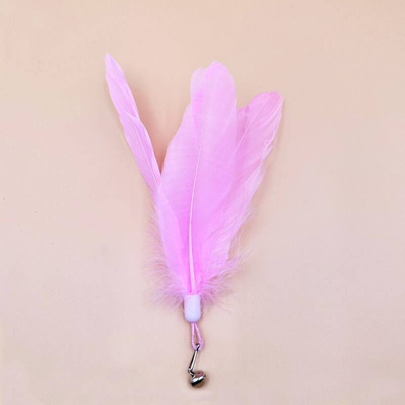 Popular Cat Teaser Accessory: Large Fluffy Feather with Bell Replacement