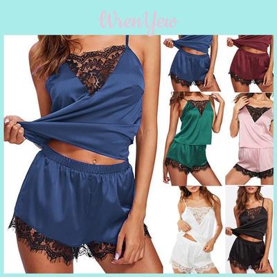 Elegant Women Lace Sleepwear Pajamas Set With Soft Fabric And Stylish Design For Comfort