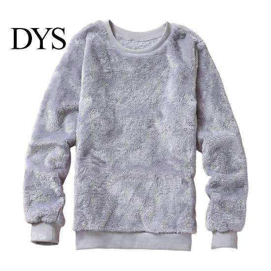 Male Pullover Sweatshirt Men Double-sided Plush Long Sleeve O-neck Loose Fit Windproof Keep Warm Streetwear Solid Color Winter Top for Outdoor
