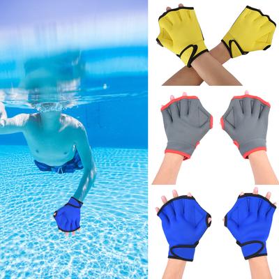 1 Pair Nylon Swimming Training Paddle Swimming Paddles Swimming Webbed Finger Aquatic Gloves Webbed Swimming Gloves