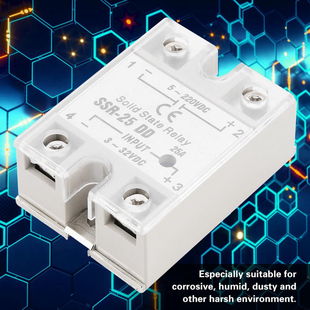 SSR 25 DD 25A 5 220VDC Solid State Relay For Industrial Automation Process