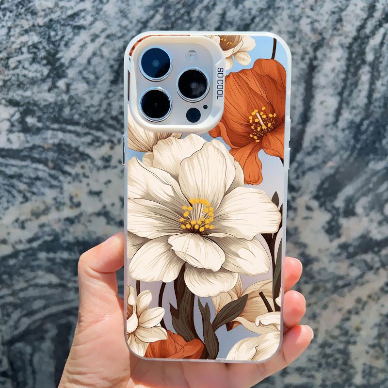 Vintage Elegant Pink Peony Flower Phone Case for Iphone 16 15 11 12 14 Pro Max 13 Mini Pro Max 15 14 Plus Shockproof Laser Cover