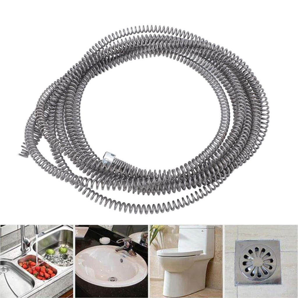 Sonda a Molla per Sblocco Scarichi 16mm Idraulico WC Idraulica Serpente Tubo Condotta Fognatura Pulitore per Casa Cucina Bagno