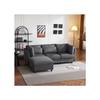 3-seater Sofa - MUVOE - Black - High Back - Lumbar Cushions - Removable Footrest