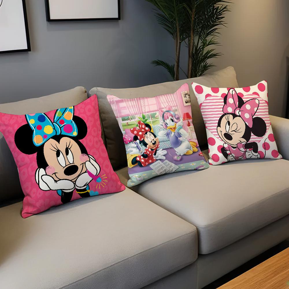 cartoon art pink cute m-Minnie Mouse Comfortable soft Pillow Case for Sofa Living Room Home office Decor Protective Covers