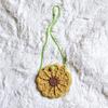 Borsa a tracolla rotonda piccola Daisy: Portafoglio per Cellulare e Monete, Borsa a Tracolla Intrecciata per Vacanze al Mare e Giornate in Spiaggia