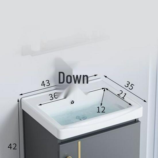 Small Wall-Mounted Bathroom Cabinet with Integrated Ceramic Washbasin