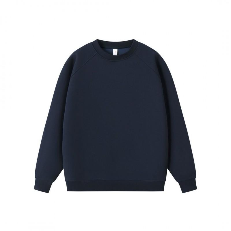 Heavyweight 380g Solid Color Crewneck Raglan Sleeve Hoodie Unisex Oversized Casual Sweatshirt