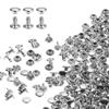 Uxcell Leather for Leather Fabric Silver Double-Sided Rivets, 6x6mm, 80-Piece Set, Craft, DIY, Belts, Leatherwork, Shoes, Jeans, Bags,
