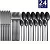24pcs/set, Stainless Steel Flatware Set for Restaurant, Home, Party, and Wedding Washable Dessert Spoon - Durable and Easy To Clean