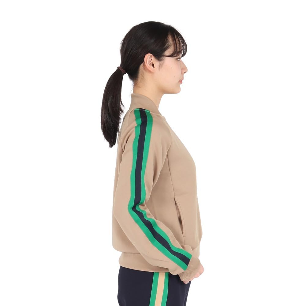 Champion Basic Long Sleeve Zip Cardigan with Embroidered Sand Women's Sweatshirt, Beige, CW-B003