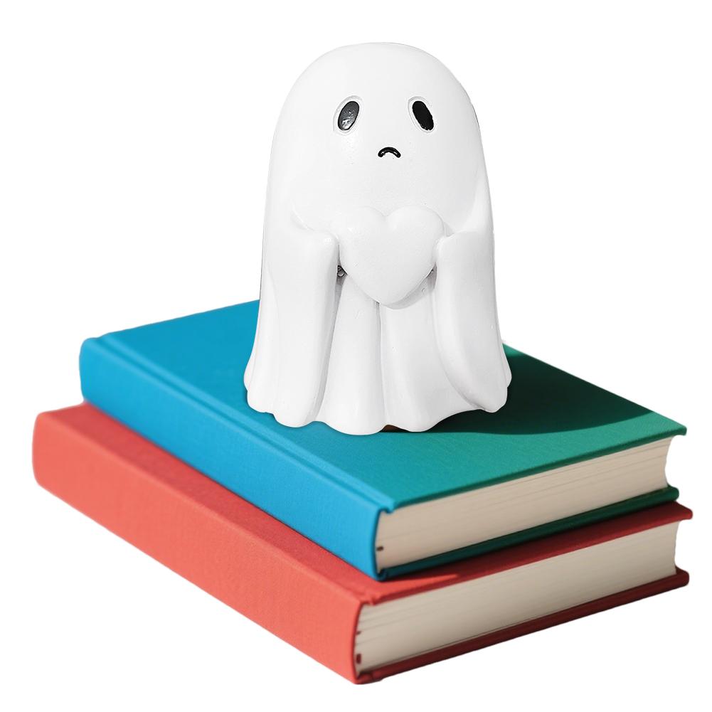 Cute Sadness Ghost Statue Figurine Mini Ghosts Small Scary Ghost Figurines Spooky Halloween Home Resin Decoration For Shelf Desk