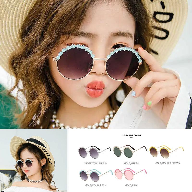 2025 Children's Metal Sunglasses Children's Glasses Flower Fashion New Sunglasses Children's Round