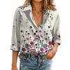 Women's Fashionable Casual Loose Floral Print Long,sleeved Shirt