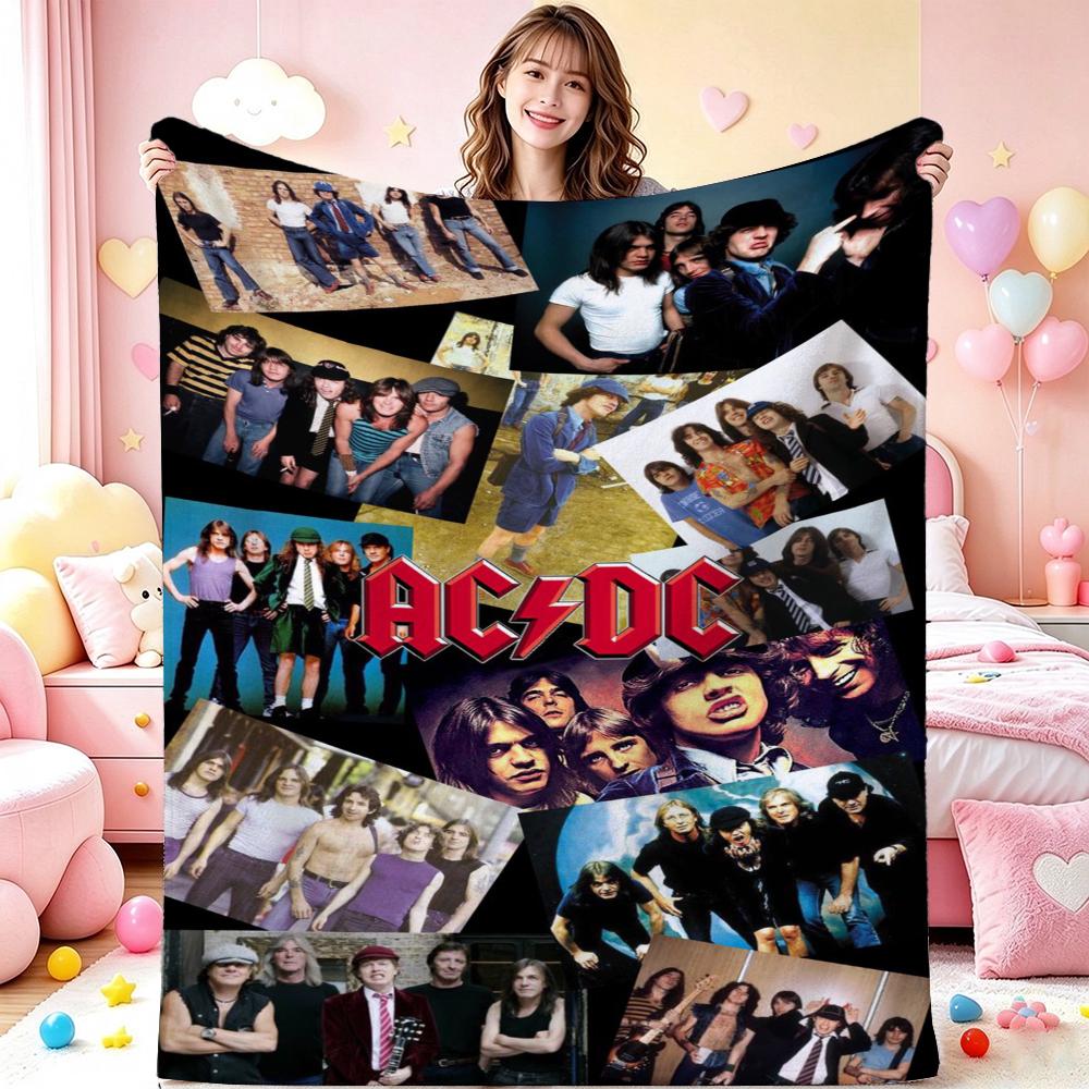 Angus Young Rock Guitar Blanket Camping Trip Soft And Comfortable Office Rest Blanket Bedroom Outdoor Plush Blanket