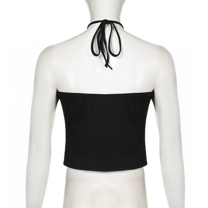 European and American Retro Neck Hanging Suspender Sexy Backless Slim Fit Vest