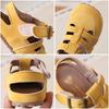 Bright Hues Macaron Children Roman Shoes Suede Leather Coverd-Toe Kids Sandals for Girls Student Leisure Cut-outs Sandals I05282