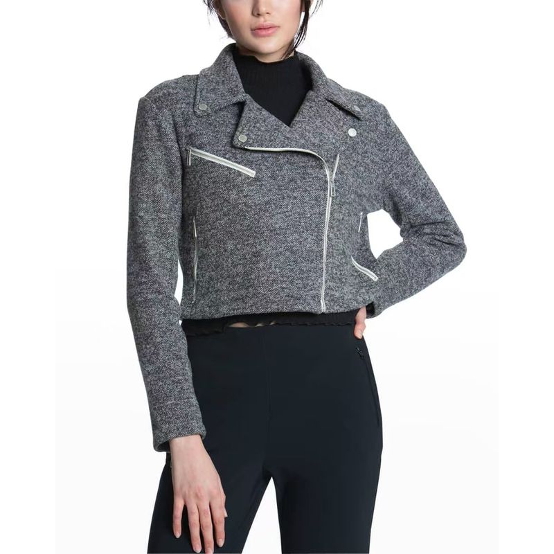 

Spanish Niche ~ Crop jacket Outerwear Women clothes Top Gray L