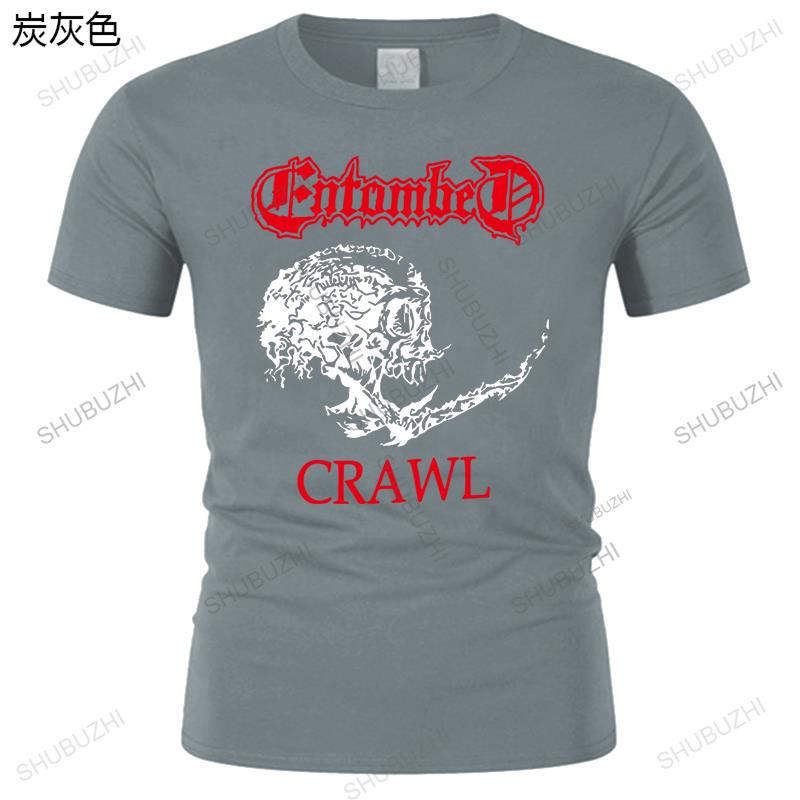 man Fashion brand summer t shirt ENTOMBED CRAWL DEATH NIHILIST UNLEASHED Black men cotton casual tee shirt Short Sleeve tops
