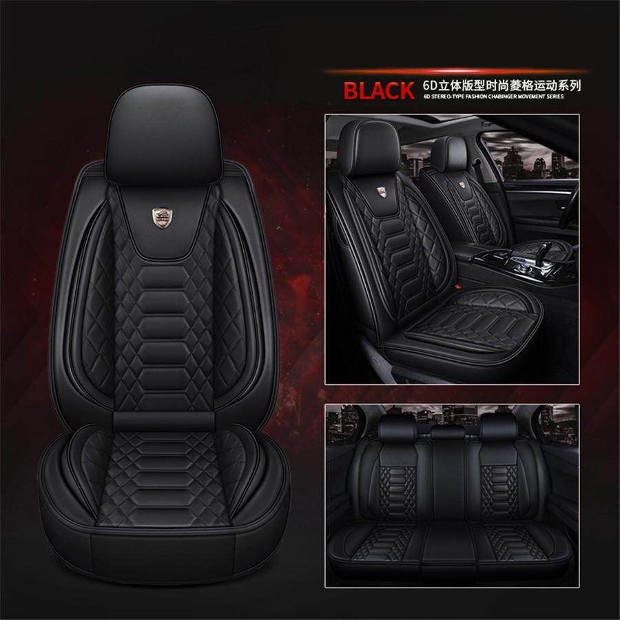 Heavy New Design Luxury Breathable Rhombus Plaid Leather PU Leather 6D Car-styling Auto Universal Car Seat Covers...