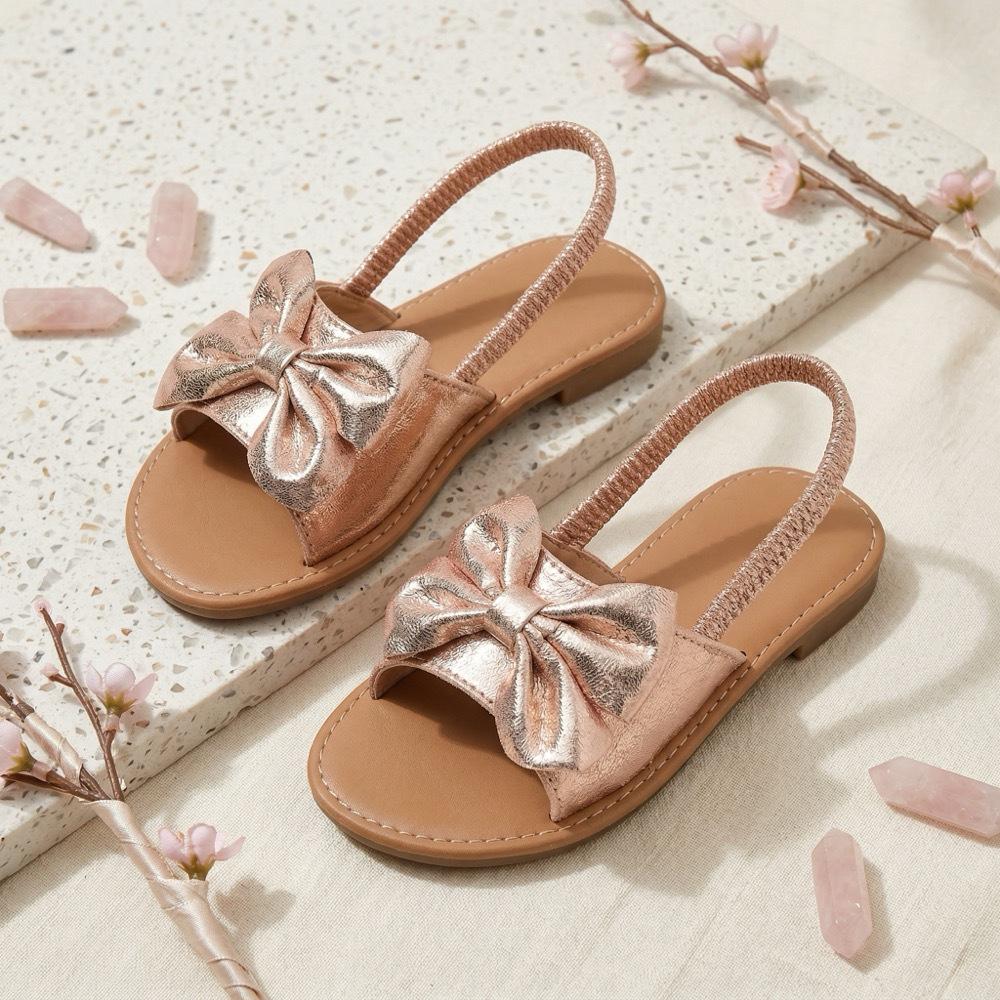 French Style Bow Slip-on Flat Sandals - Women s Casual Chic Beachwear 28 розовый