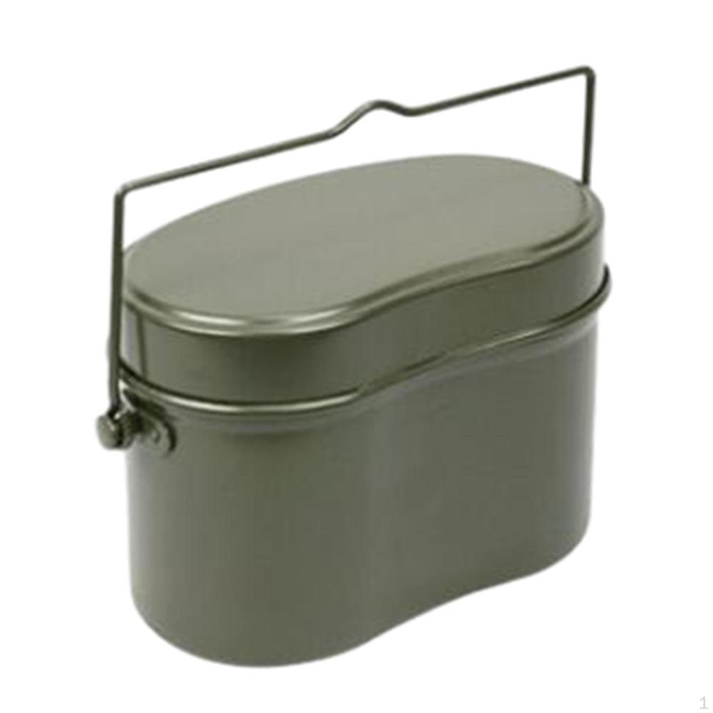 Leak Metal Cooking Pot And Tray, Bento Container for Camping, Hiking, Outdoor
