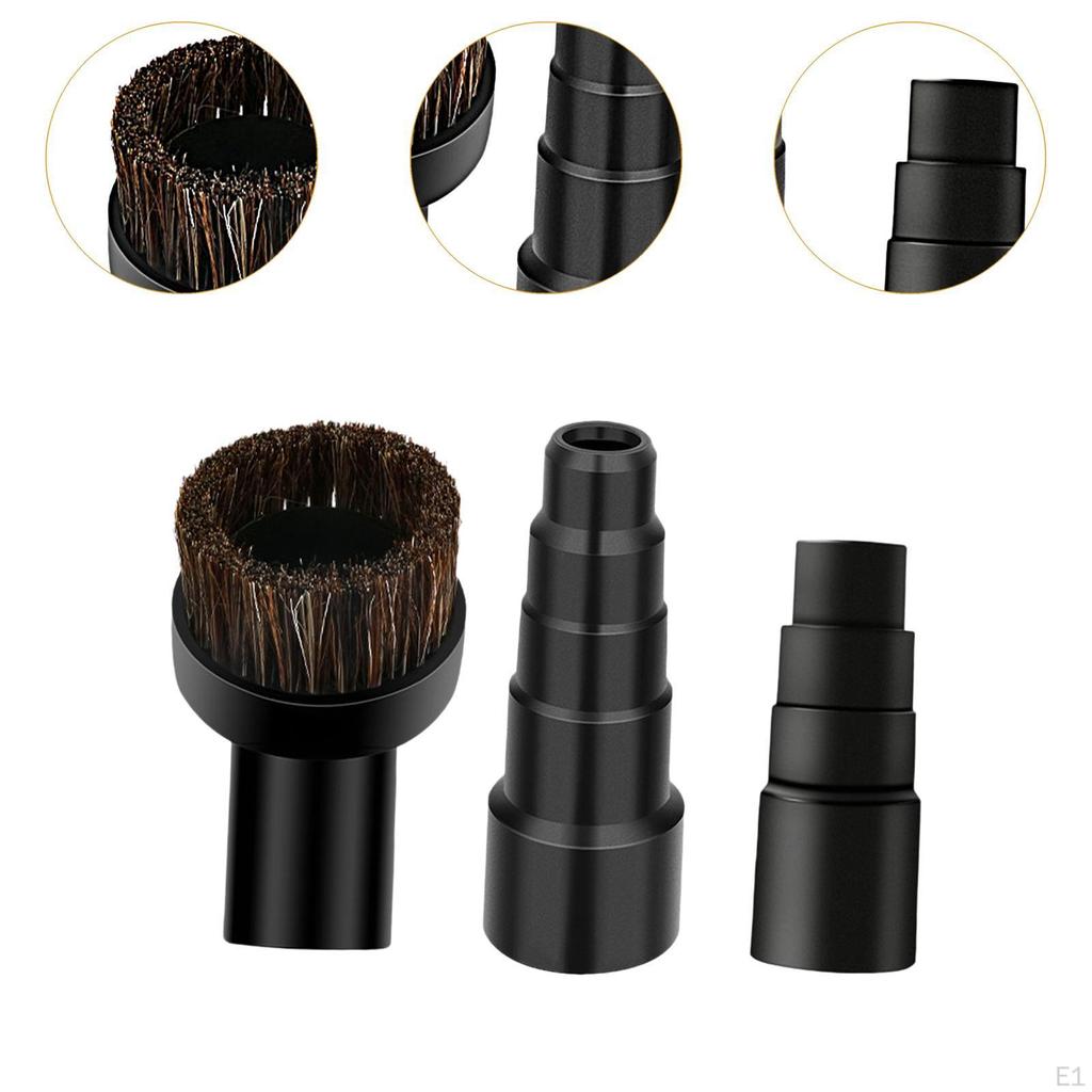 Set of 3 Vacuum Brush Hose Adapter Converters for Cleaning Fine Furniture Round Dust