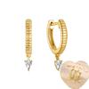925 Silver Ear Needle White Zircon Butterfly/Water Drop Hoop Earrings Drop Earrings For Women Fashion Wedding Jewelry