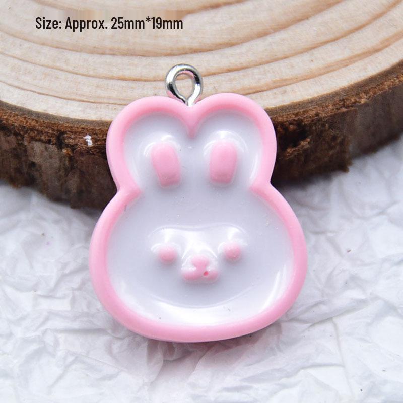 Colorful Resin Drip Cartoon Bear Ice Cream Pendant - Cute Fruit Jewelry Accessory for DIY