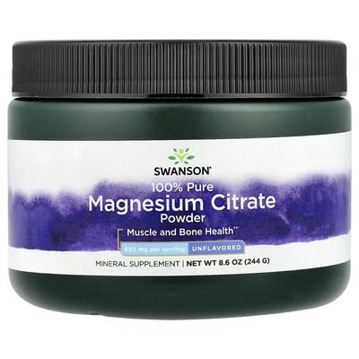 Reines 100% Magnesiumcitrat-Pulver, Geschmacksneutral, 630 mg, 244 g(8.6Oz)