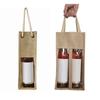 Jute Red Wine Cover Reinforced Handle Wine Bottle Pouch All-Purpose Red Wine Beer Bottle Packing Tote Bag For Wedding Holiday
