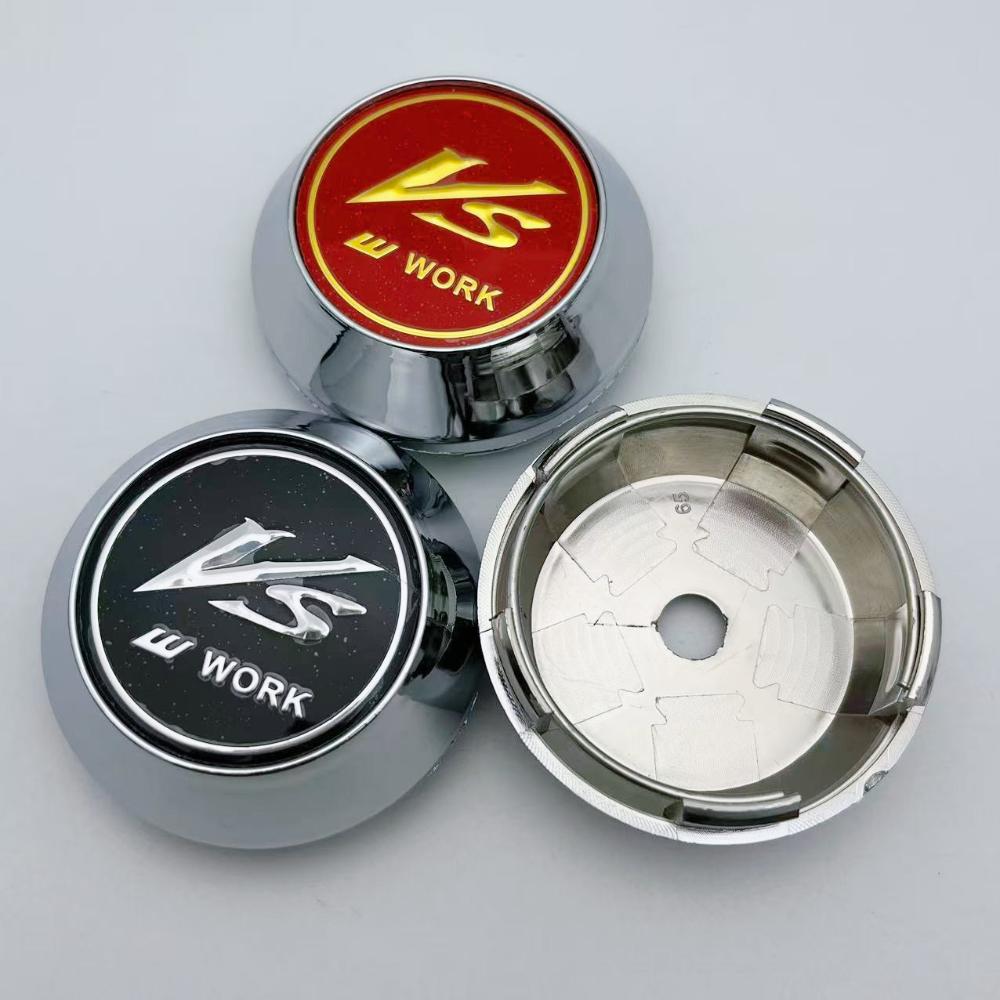 4pcs 60mm 64mm 65mm 68mm 69mm VS W Work Logo Emblem Car Wheel Center Caps High Cap Car Accessories for Wheels Hubcaps Rim Cover