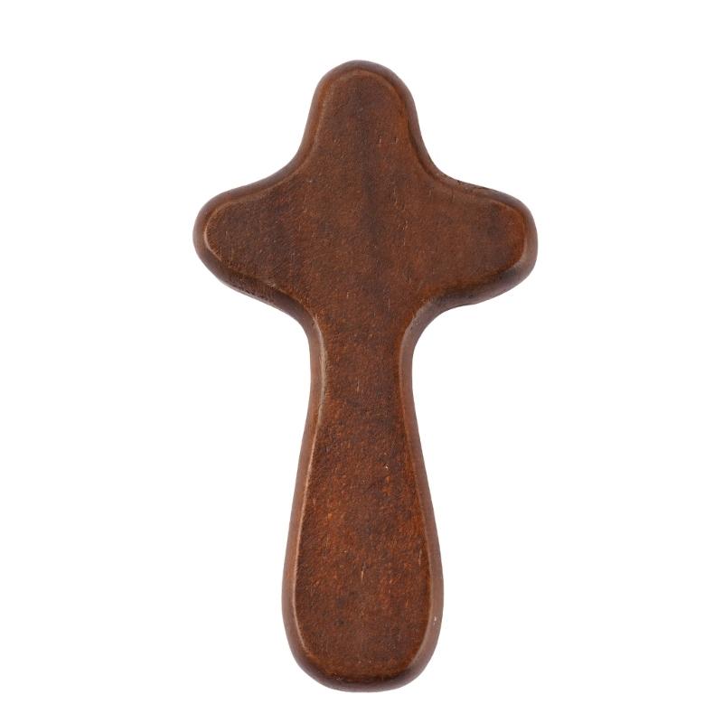 4 Inch Handheld Wooden Prayer Cross Easter Holding Cross Jewelry Making Comfort