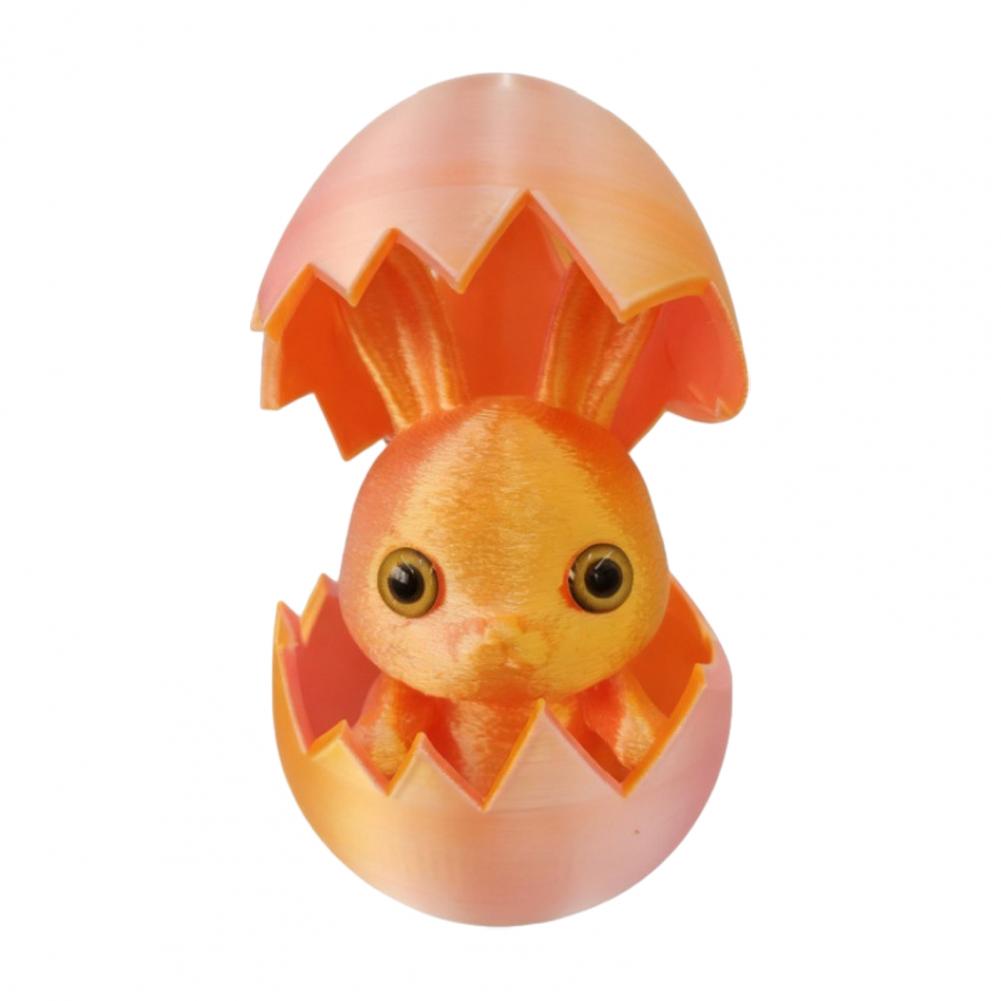 3d Printed Egg Decoration Easter Egg Ornament Easter Bunny Ear Egg Ornament with Detachable Figurine 3d Printed Holiday