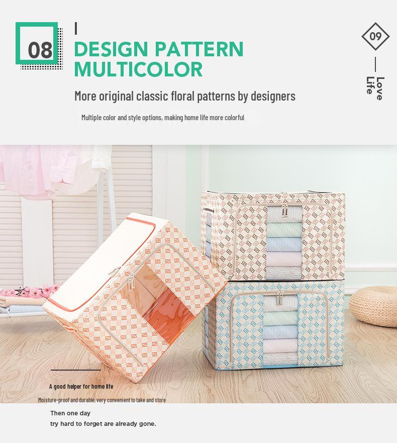 Foldable Washable Oxford Cloth Storage Box - Large Organizer for Quilts, Clothes, and Toys