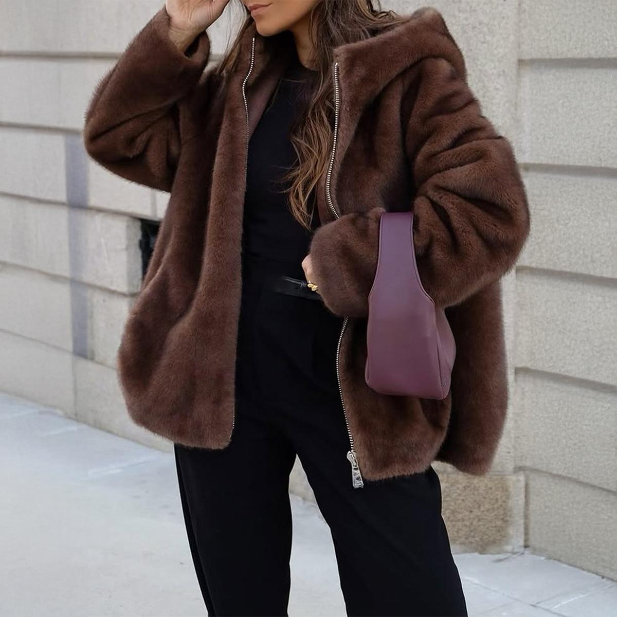 Vacation Fashion Zipper Long Sleeve Sweater Coat Women s Autumn and Winter S