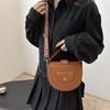 Retro Fashion Simple Temperature Commuter Shoulder Bag Women's Summer Textured Underarm Bag Korean Style Saddle Bag Trendy