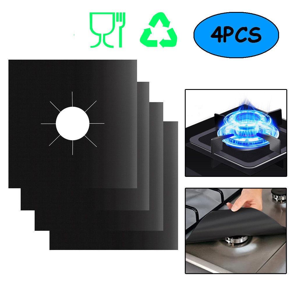 1/3/4pcs Protective 5-Hole Gas Stove Pad Non Stick Anti-dirty Stovetop Protector Heat Resistant Oil-proof Cookware Accessories