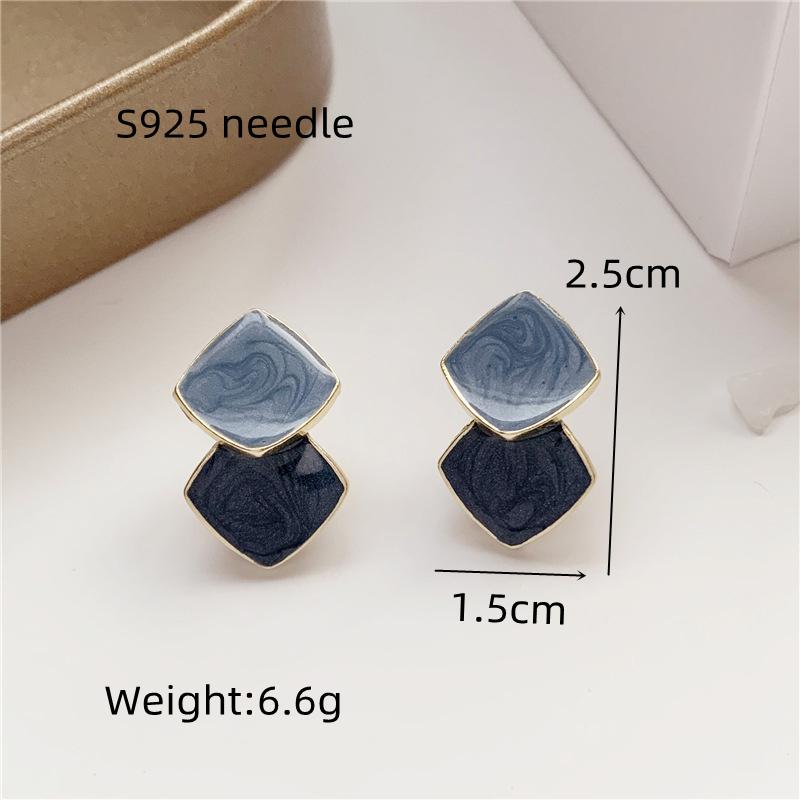 Big Heart Stud Earrings for Women Girl Korean Love Drop Glaze Aesthetic Daily Life Minimalist Jewelry