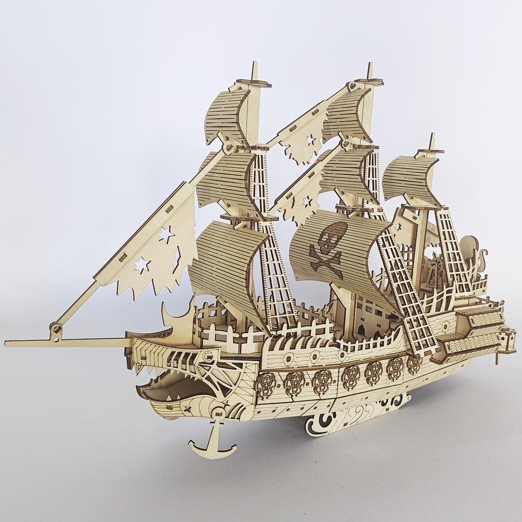 Diy Wooden Puzzle Ship: The Dutchman 3D Handcrafted Model The Perfect Gift Choice For Birthdays, Halloween, And Christmas