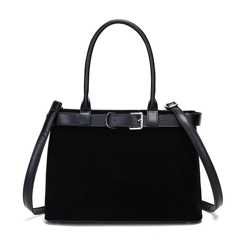 

Autumn and winter new women s bags, retro large-capacity commuting fashion handbags, simple shoulder bags, messenger tote bags чорний
